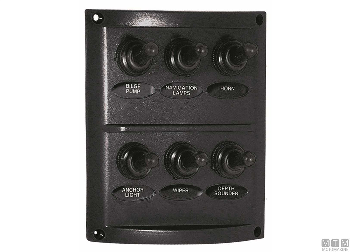 Panel with lever switches, 4 positions, 100x90 mm - original photo Motomarine Srl