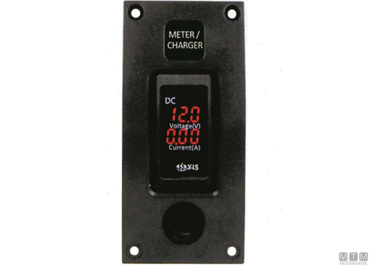 Panel with volt/amp meter, 54x114 mm - original photo Motomarine Srl