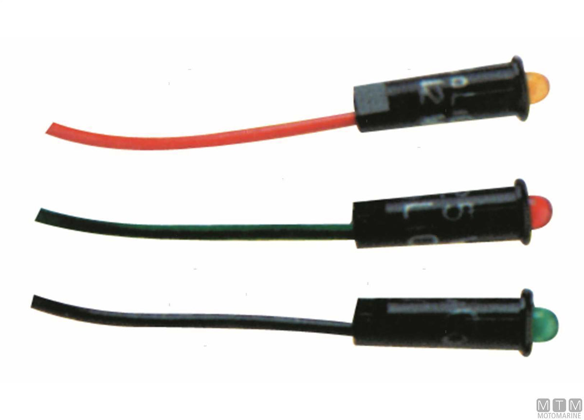 Yellow LED indicator light 12/24V Ø4 mm - original photo Motomarine Srl
