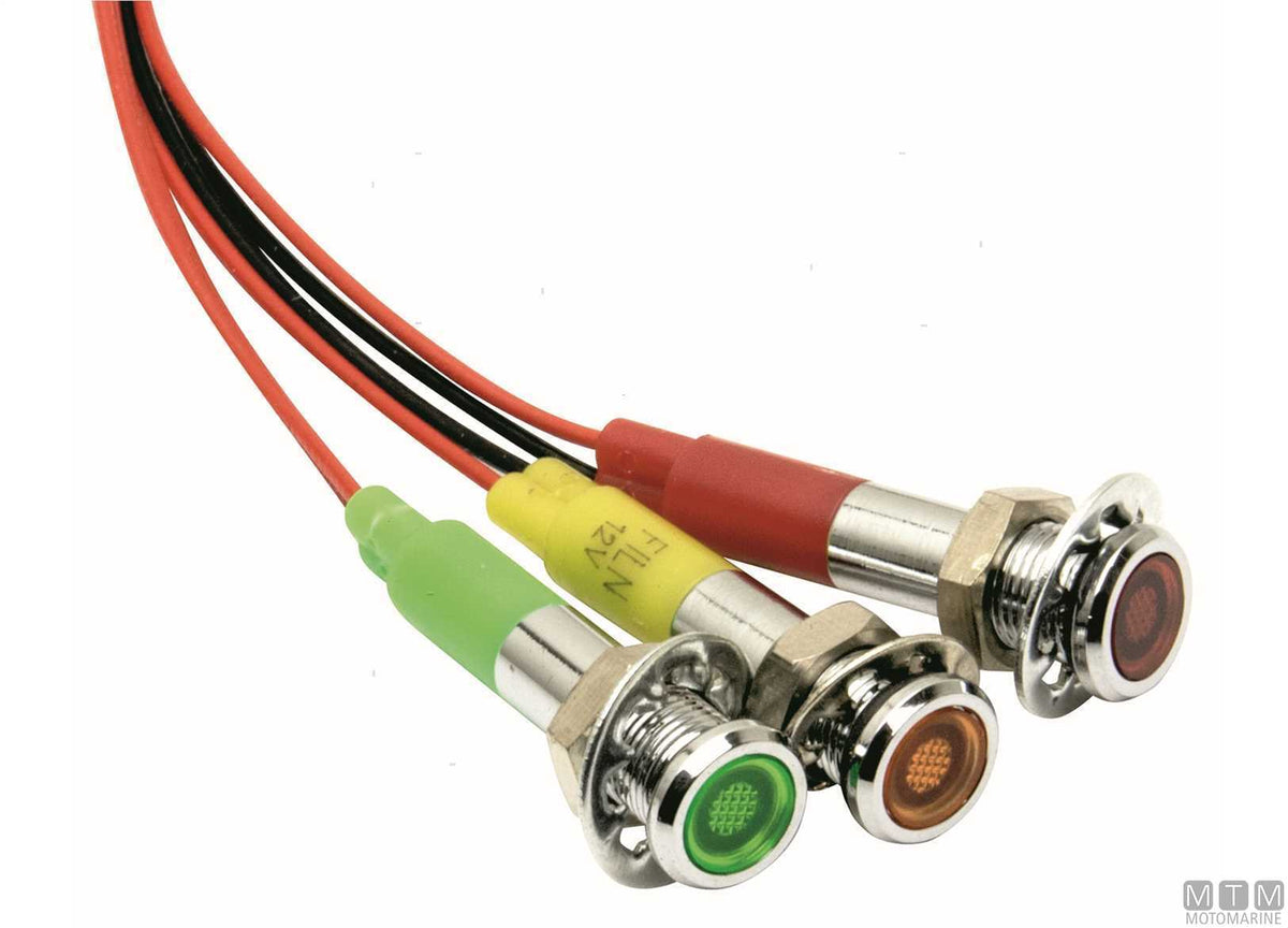 Yellow LED indicator 12V Ø6 mm - original photo Motomarine Srl