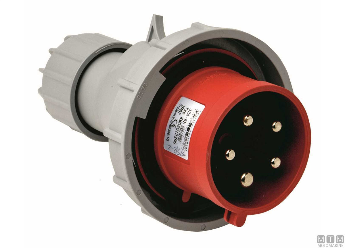 CE wall socket IP67 400V 32A - original photo Motomarine Srl