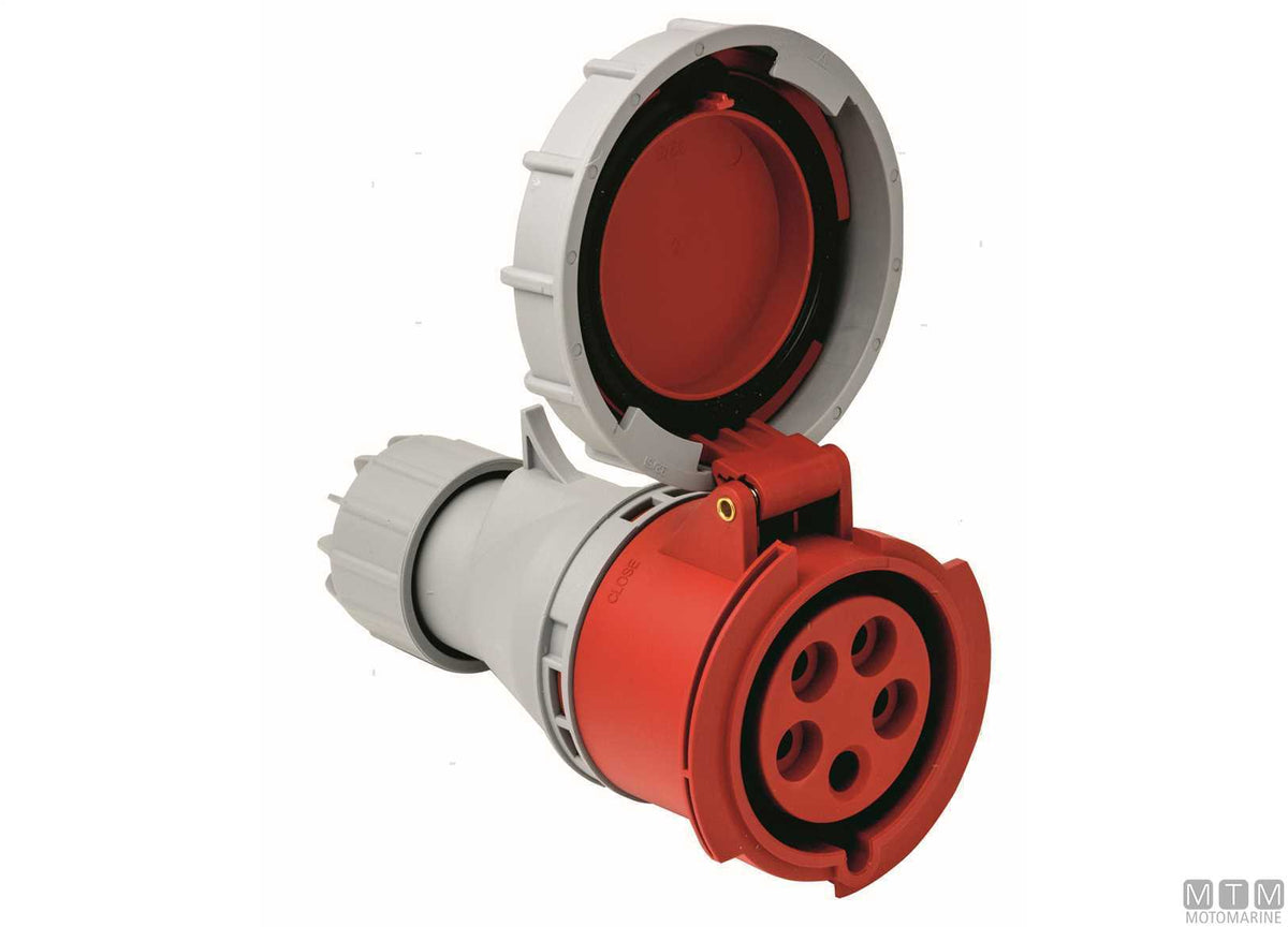 CE wall socket IP67 400V 32A - original photo Motomarine Srl
