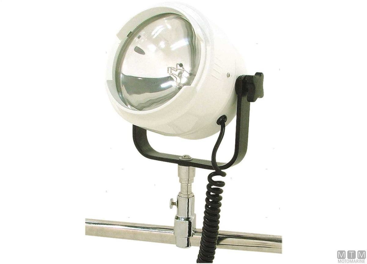 Halogen searchlight on adjustable bracket White Eye 100W - original photo Motomarine Srl