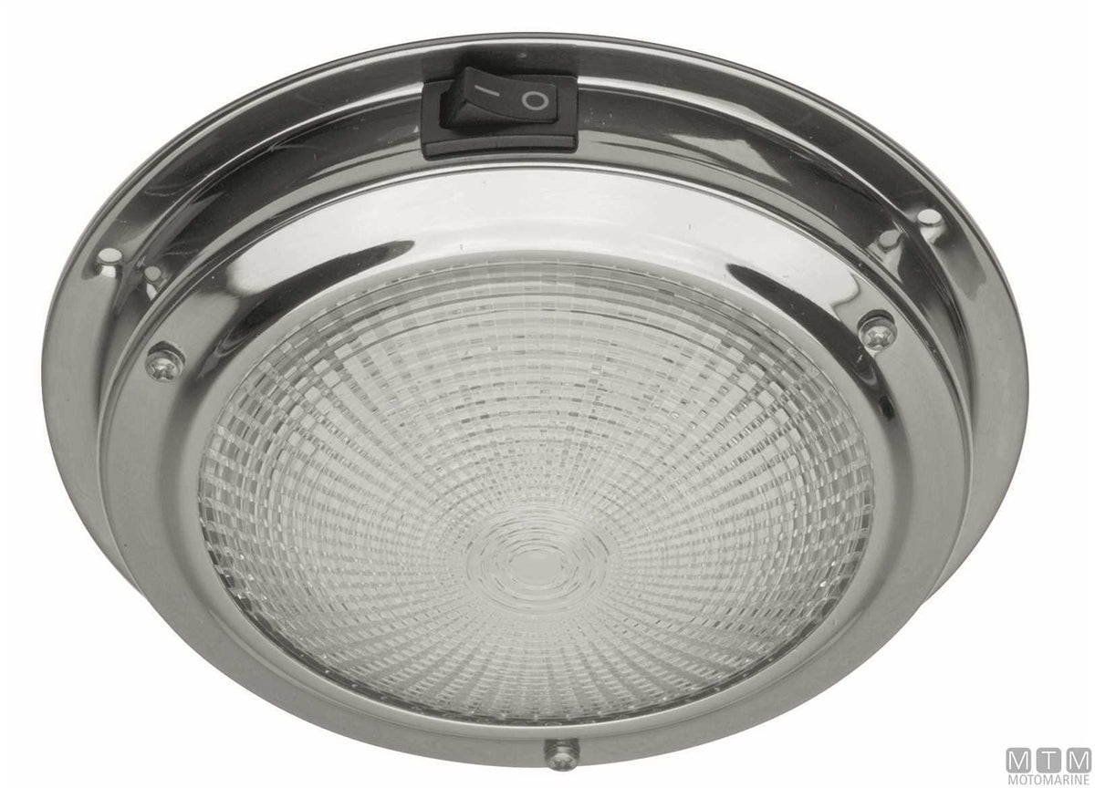 Classic ceiling light in stainless steel Ø140 mm - original photo Motomarine Srl