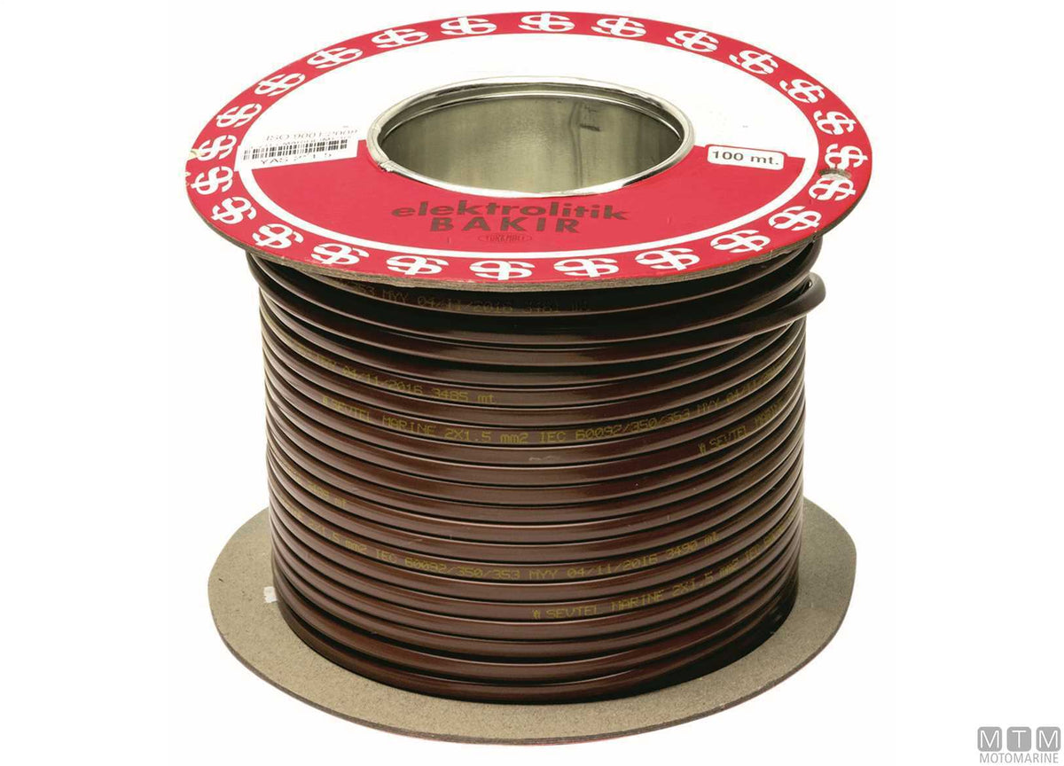 Flat electrical cable 2x1.5 mm, 50 m - original photo Motomarine Srl