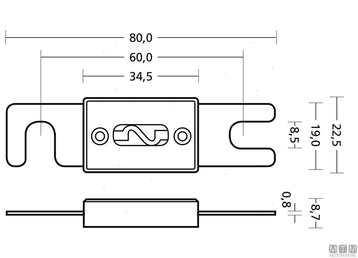 ANL-C ceramic fuse 125 A - original photo Motomarine Srl