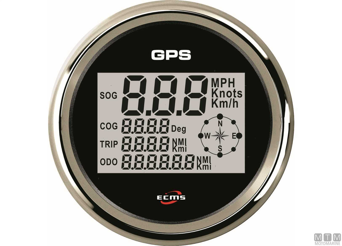 GPS speedometer Black/Chrome - original photo Motomarine Srl