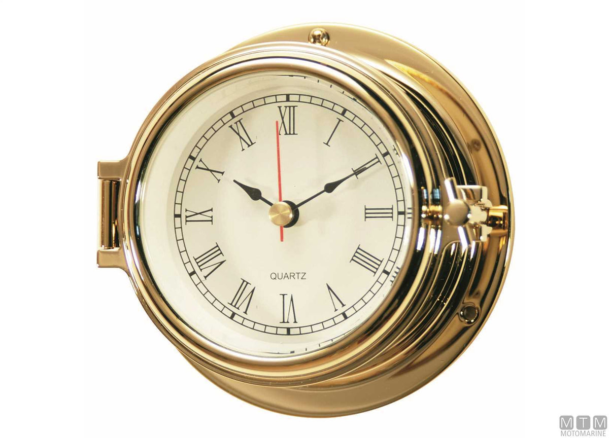 Classic thermo-hygrometer Ø120 mm, polished brass case - original photo Motomarine Srl