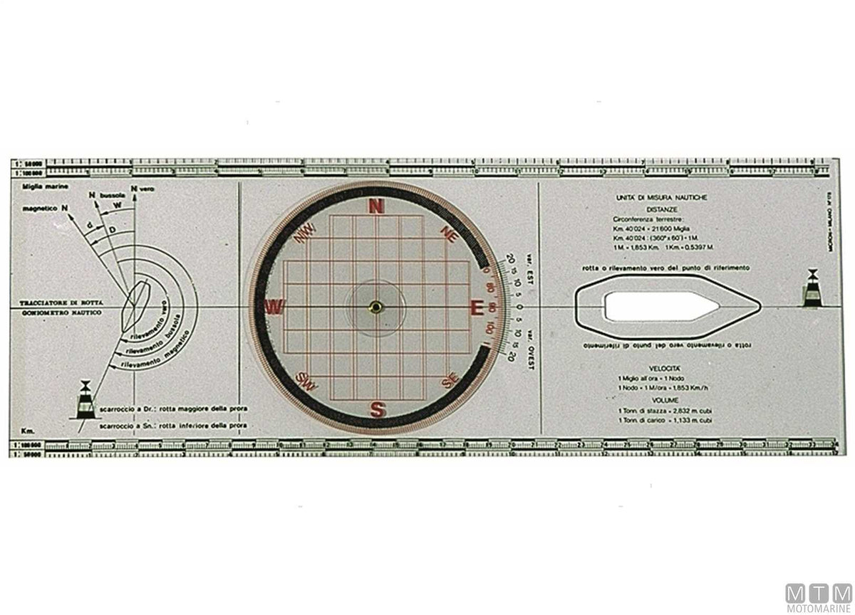 Course plotter + protractor - original photo Motomarine Srl