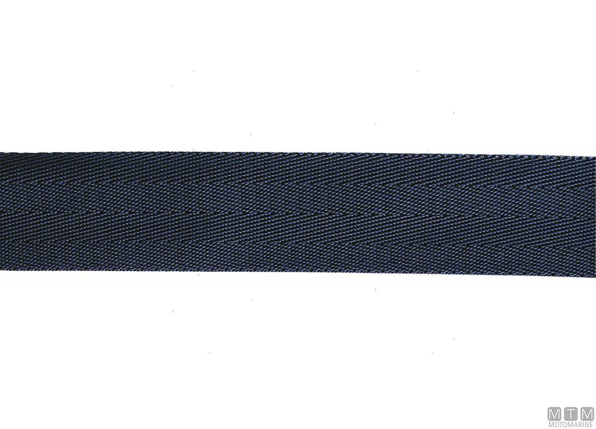 Blue polypropylene webbing roll, 25 mm, 50 m - original photo Motomarine Srl