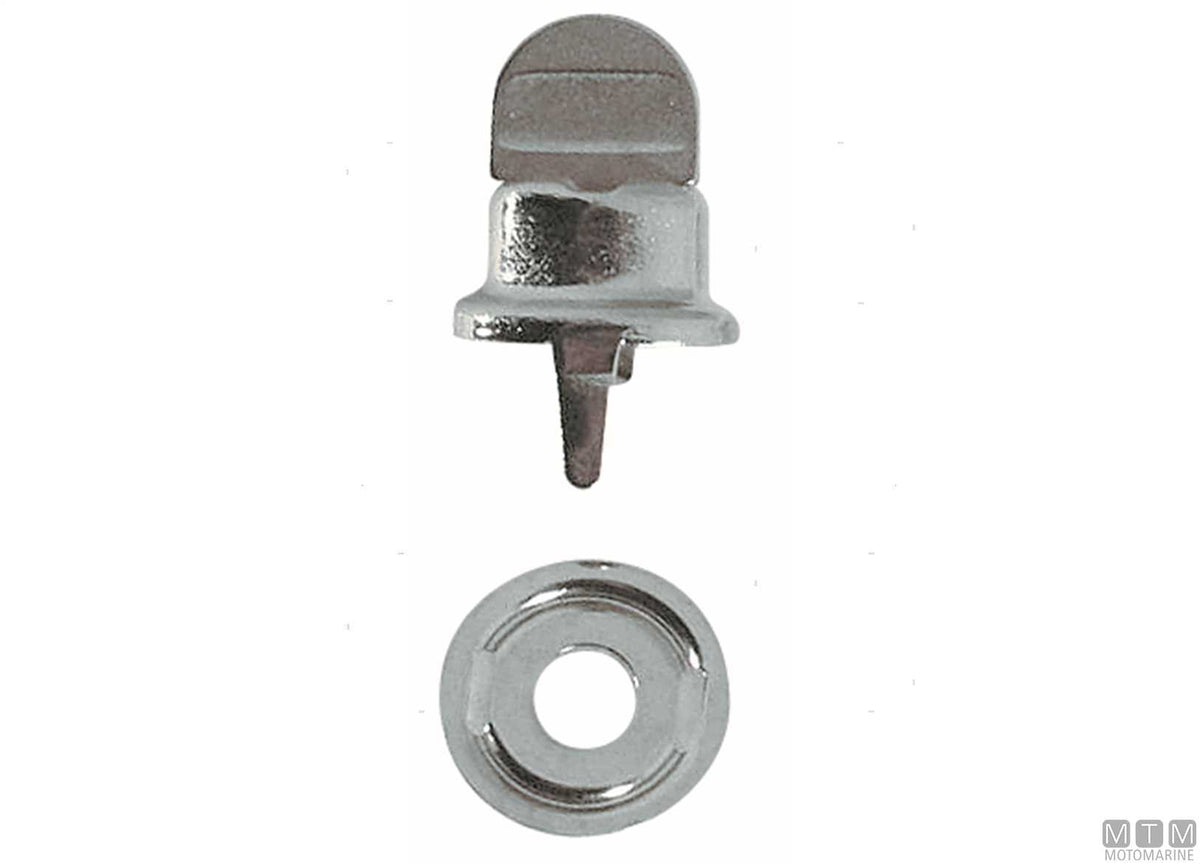 Swivel snap button for fabric in chrome-plated brass - original photo Motomarine Srl