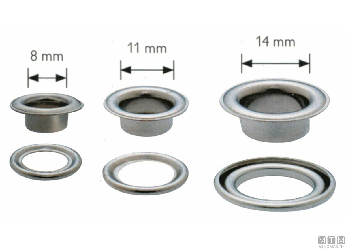 Eyelets Ø8 mm pack of 24 pcs in blister - original photo Motomarine Srl