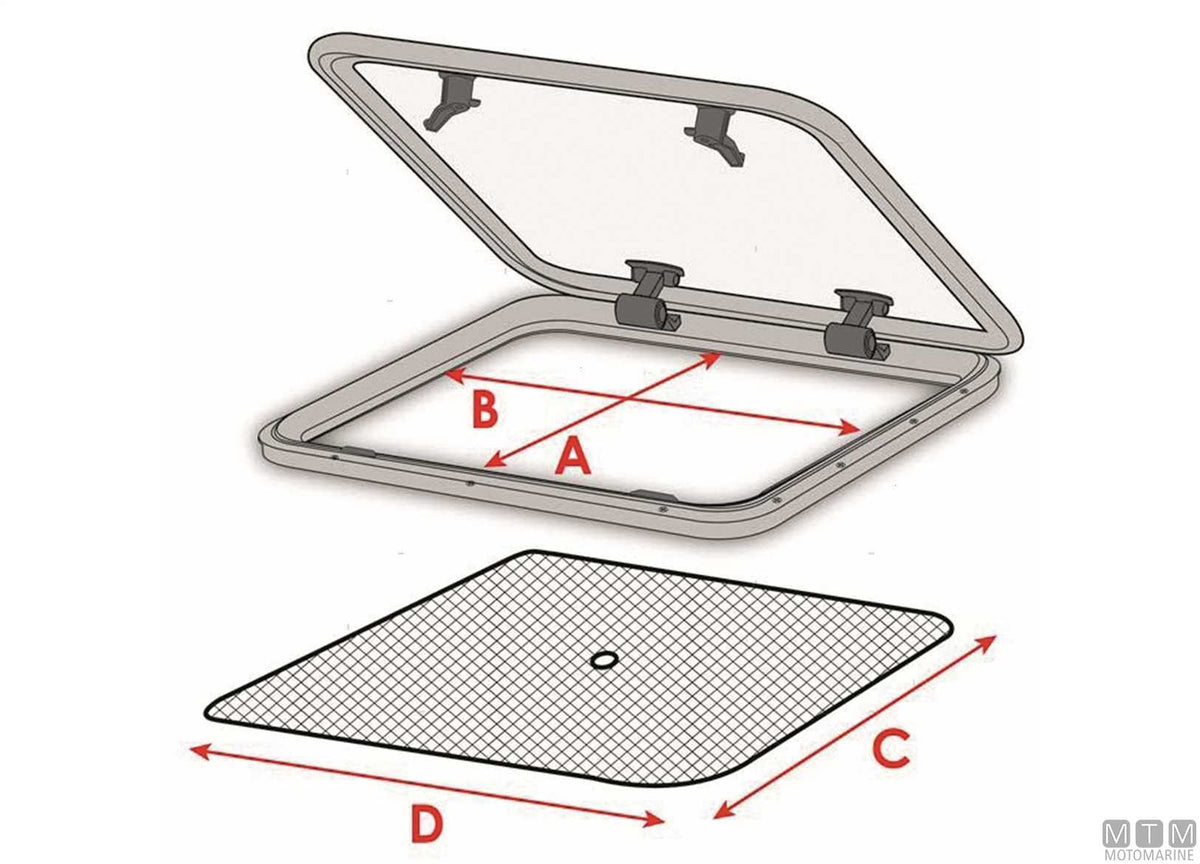 Water Line hatch mosquito net S - original photo Motomarine Srl