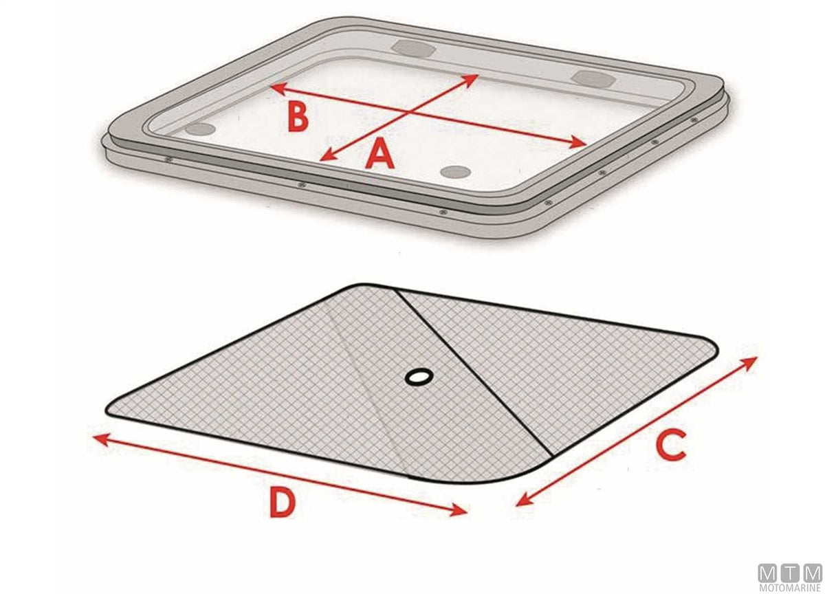 Water Line hatch blackout screen L - original photo Motomarine Srl