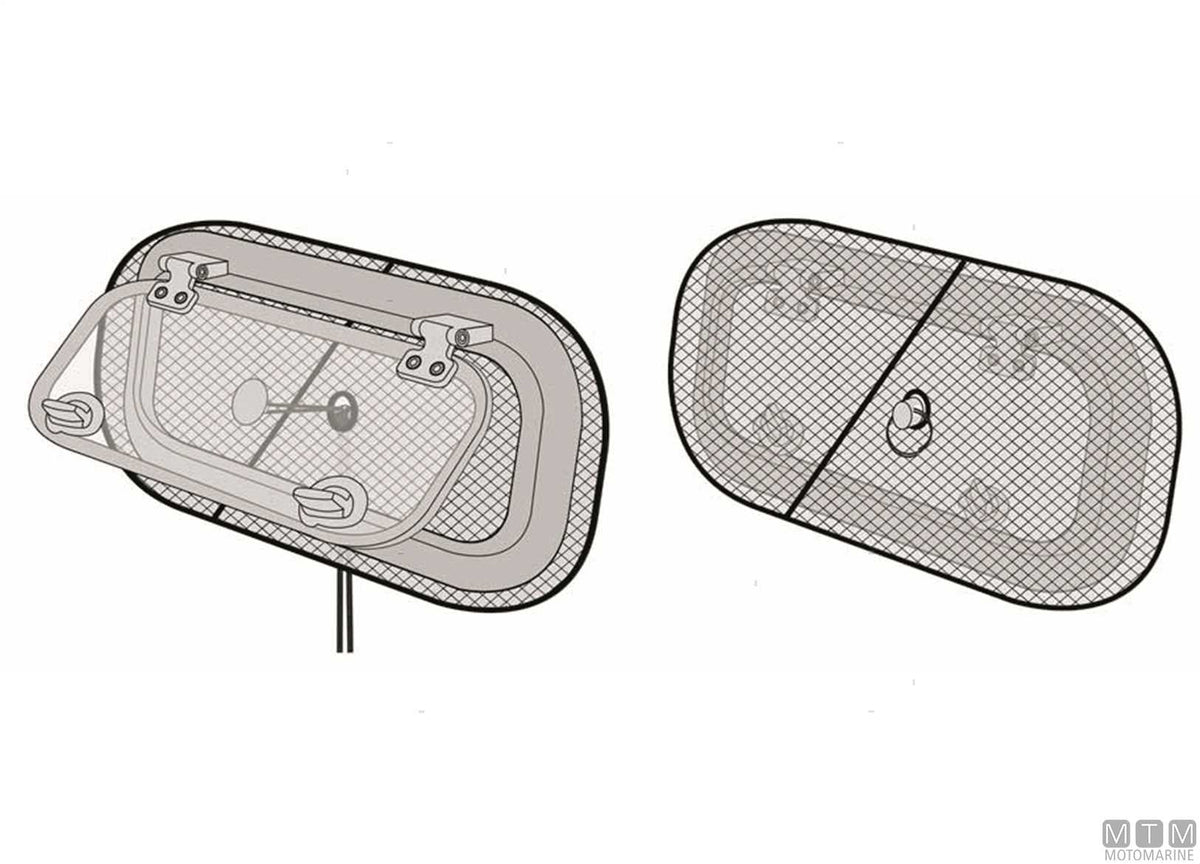 Water Line porthole blackout screen S - original photo Motomarine Srl