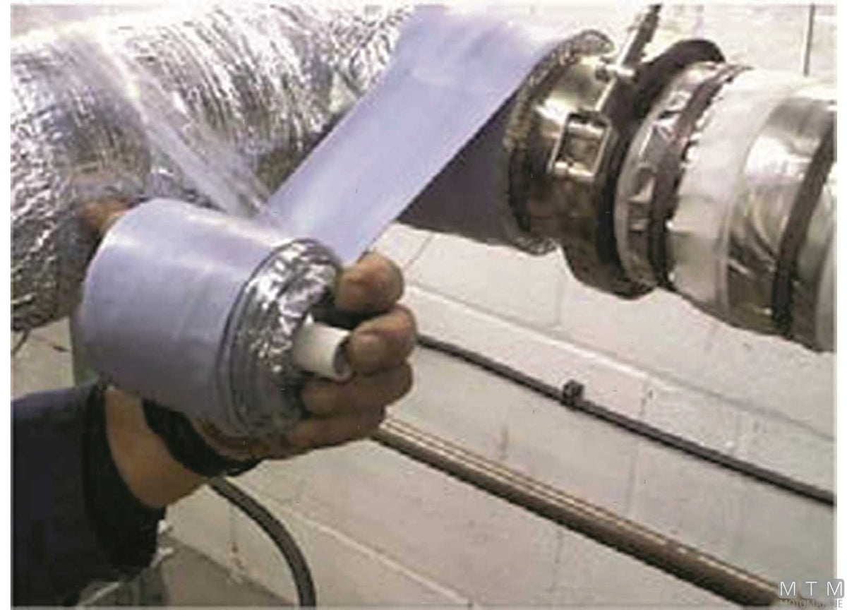 Elastic high-temperature thermal insulation tape H50 mm L5.5 m - original photo Motomarine Srl