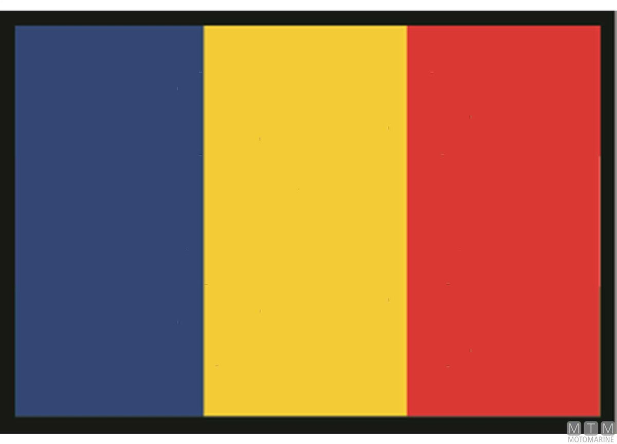 Romania flag 20x30 cm - original photo Motomarine Srl