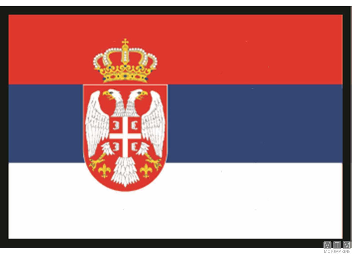 Serbia flag 30x45 cm - original photo Motomarine Srl