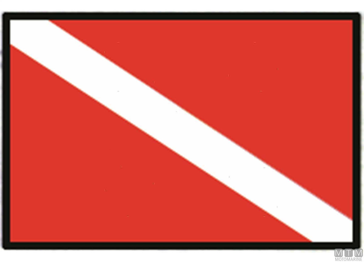 Diver signal flag Italy 20x30 cm - original photo Motomarine Srl