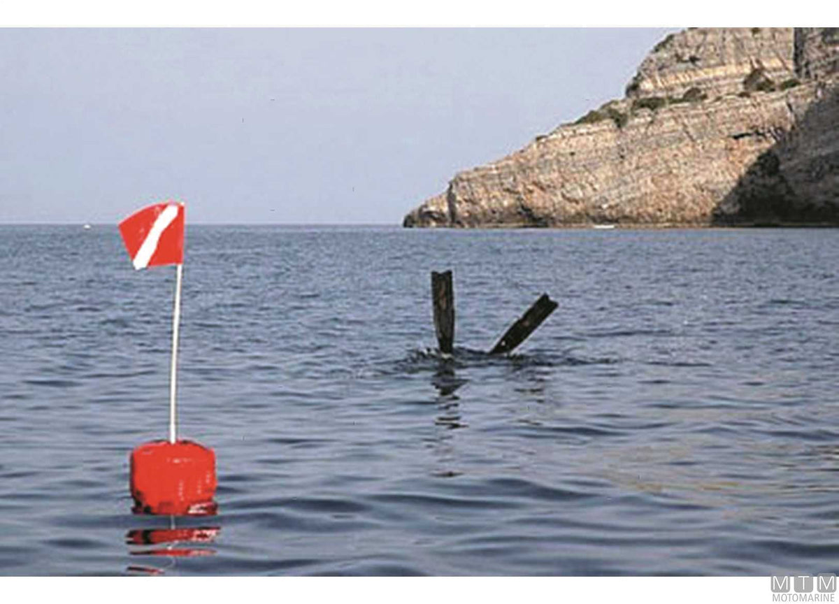 Diver signal flag Italy 20x30 cm - original photo Motomarine Srl