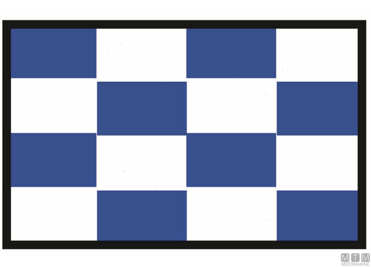 Signal flag N November, 20 x 30 cm - original photo Motomarine Srl