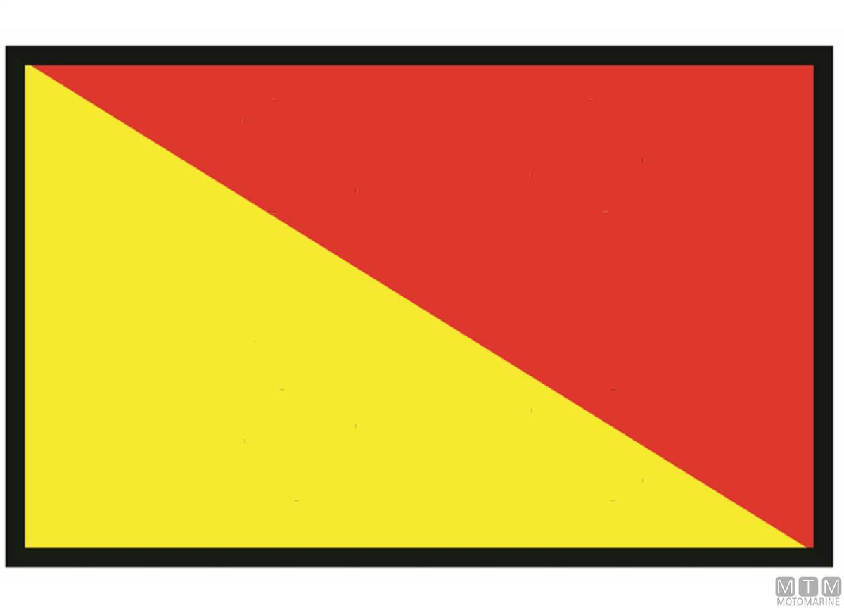 Signal flag O Oscar, 40 x 60 cm - original photo Motomarine Srl