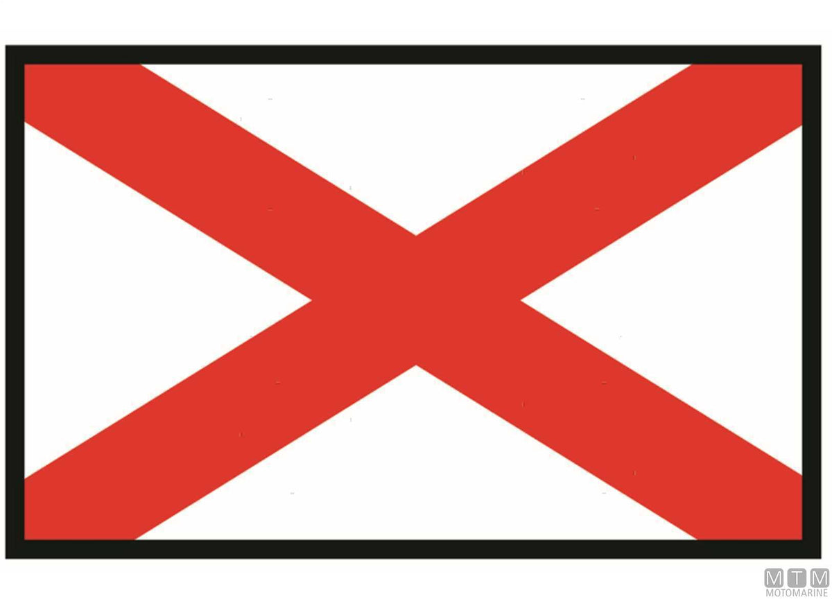 Signal flag V Victor 20x30 cm - original photo Motomarine Srl