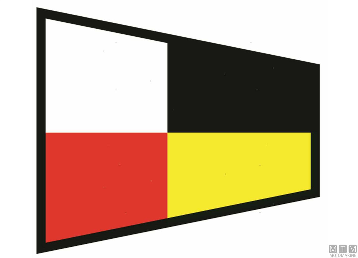 Signal flag 9 20x30 cm - original photo Motomarine Srl