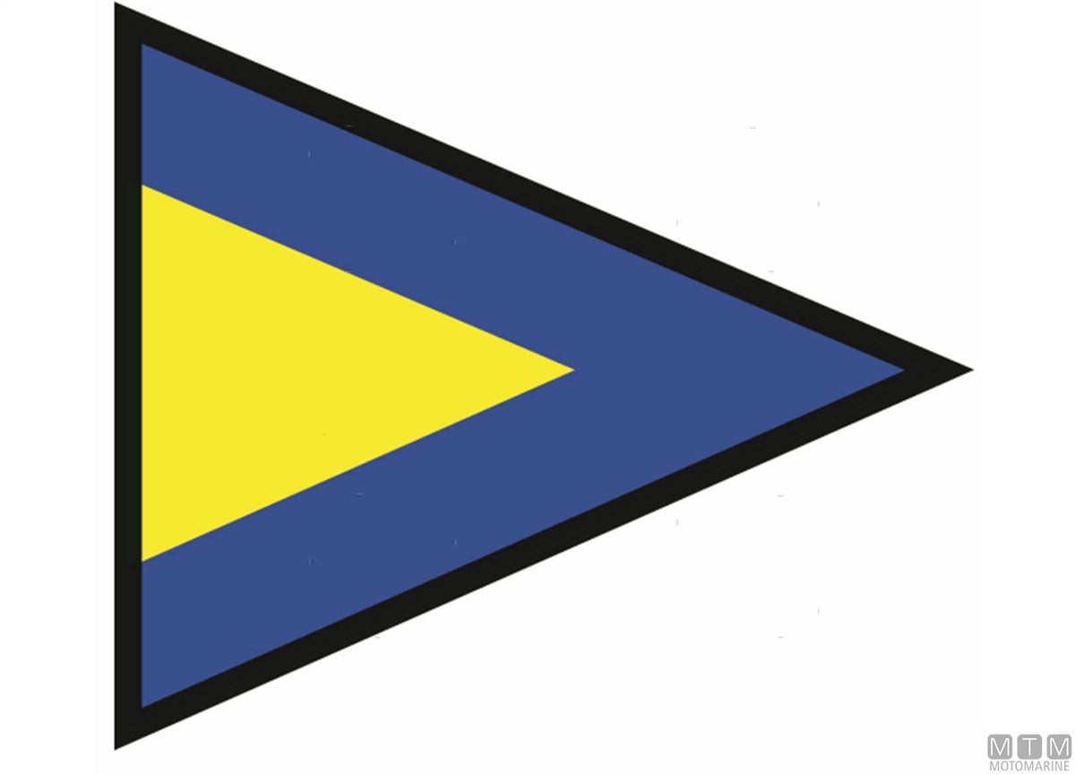 Signal flag substitute 1 20x30 cm - original photo Motomarine Srl