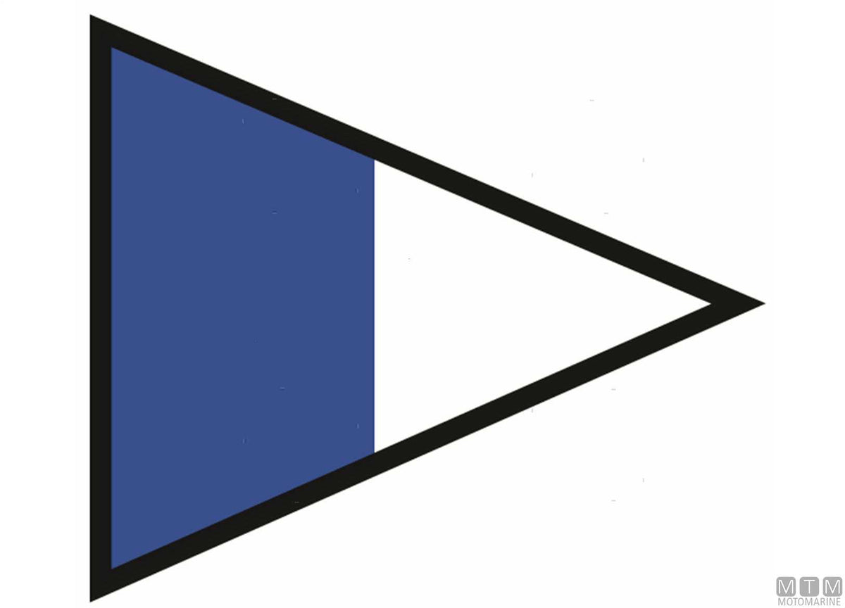 Signal flag substitute 2 20x30 cm - original photo Motomarine Srl