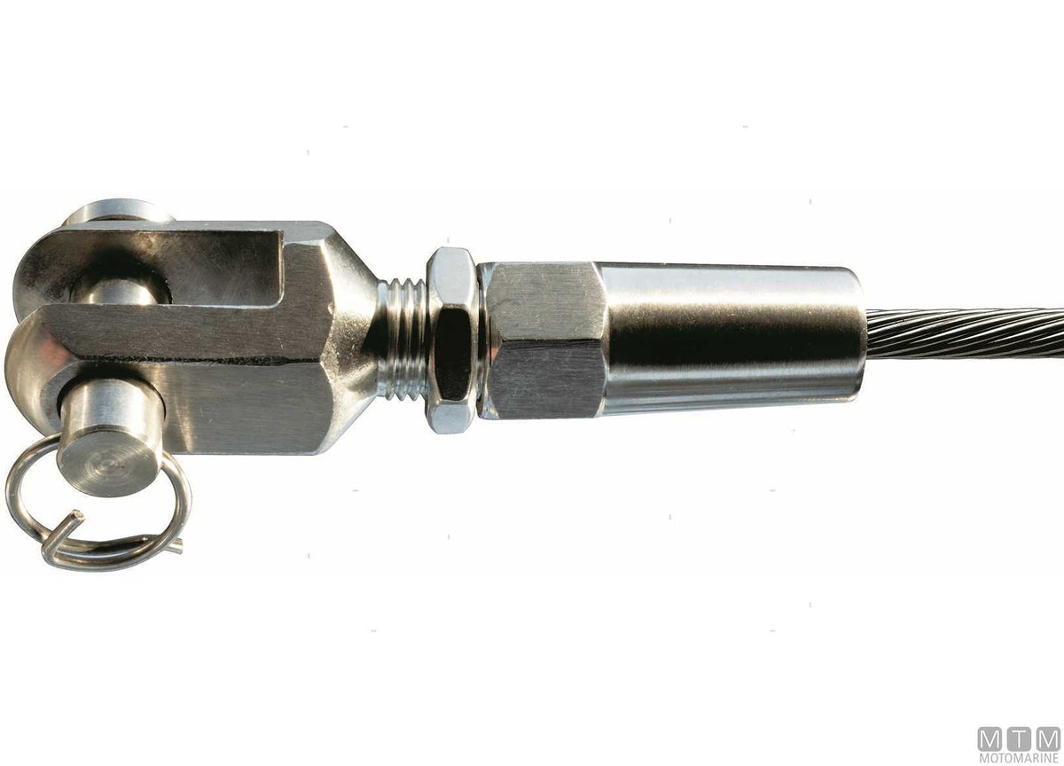 Quick-fit fork terminal for Ø3 mm wire, stainless steel 316 - original photo Motomarine Srl