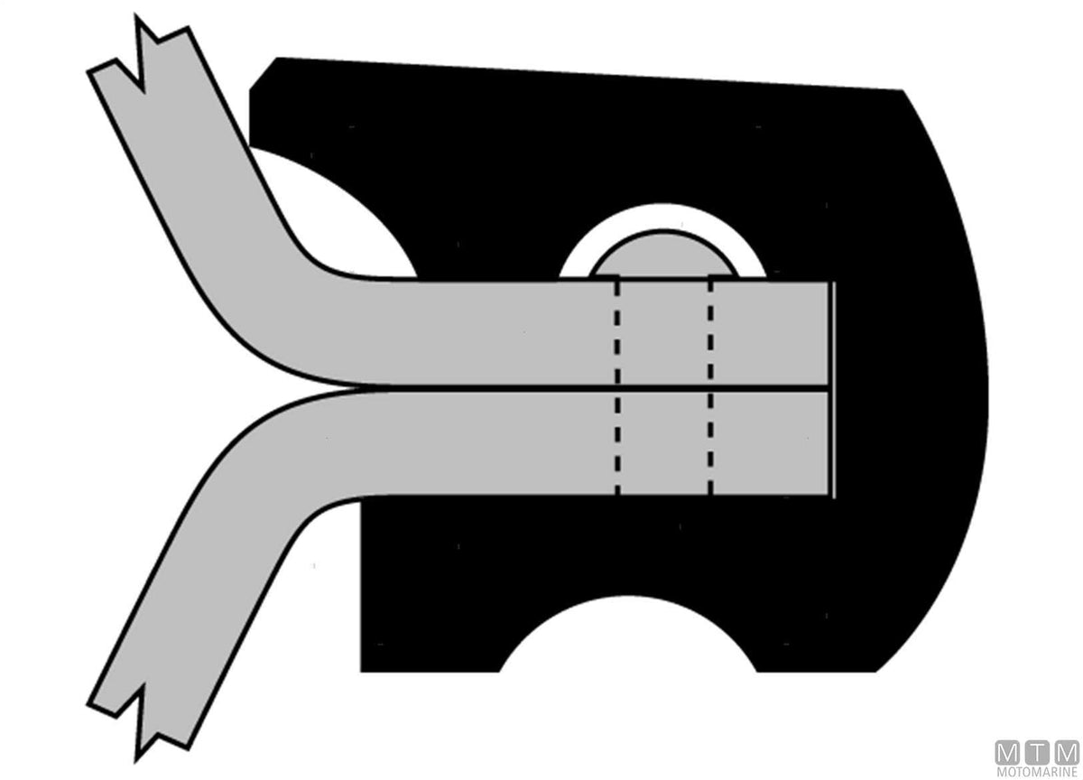 Eco2 rub rail fender profile, white, H 25 mm, L 16 m - original photo Motomarine Srl