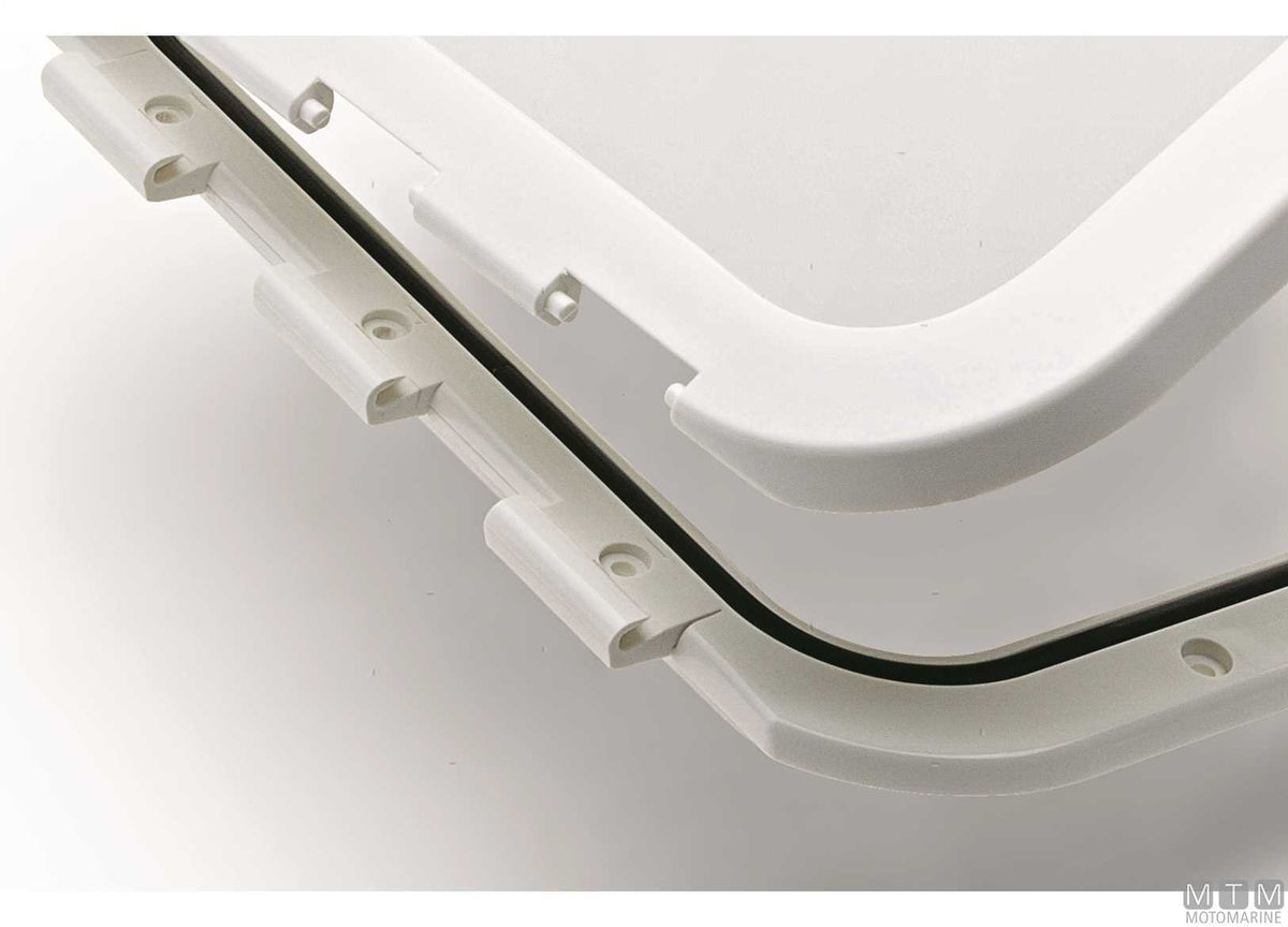 White ABS hatch 270x373 mm with 190 mm box - original photo Motomarine Srl