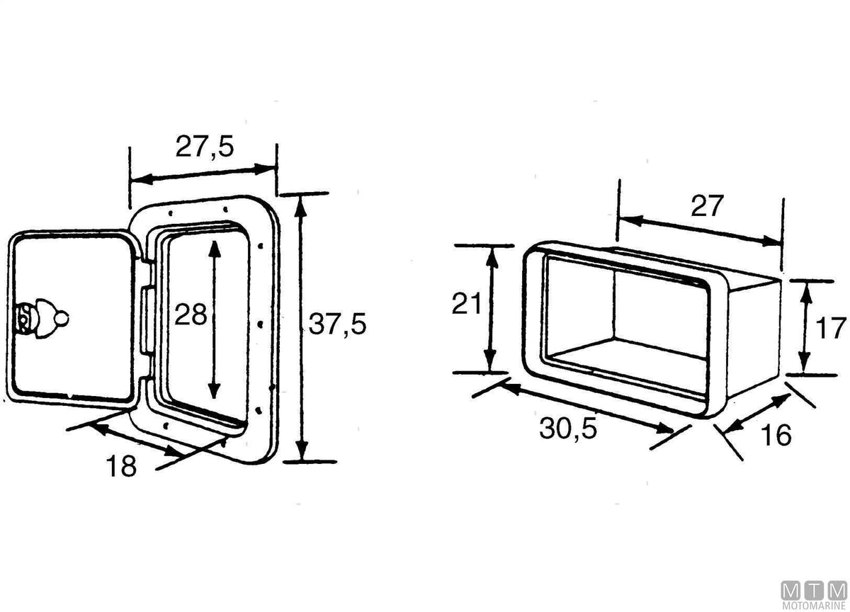 ABS hatch with drawer box - original photo Motomarine Srl