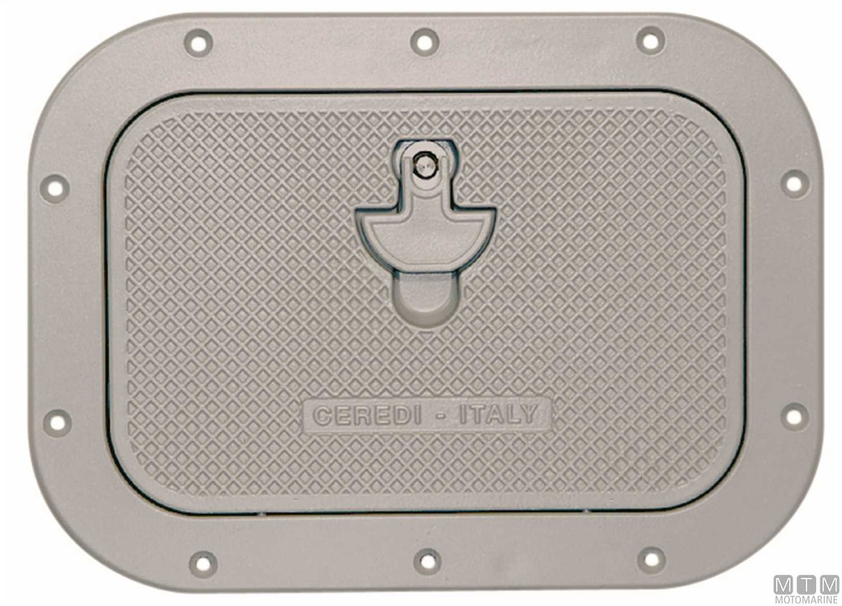 Small white hatch in anodized aluminum - original photo Motomarine Srl