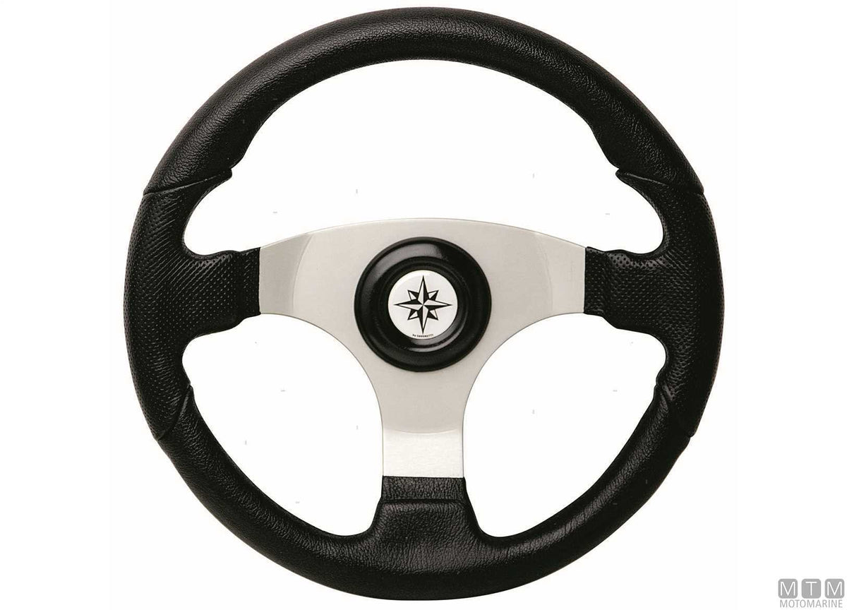 T15 Sporty steering wheel black Ø350 mm - original photo Motomarine Srl