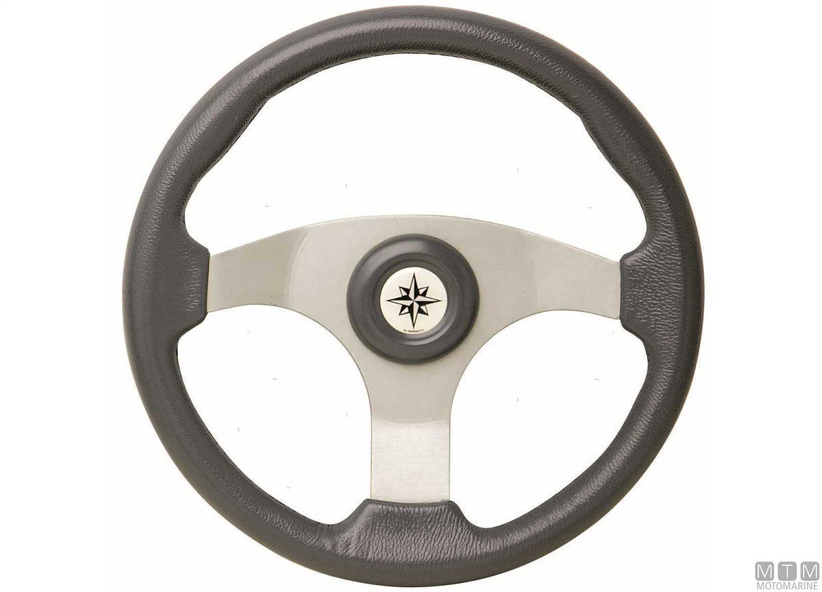 T15 Sporty steering wheel black Ø350 mm - original photo Motomarine Srl