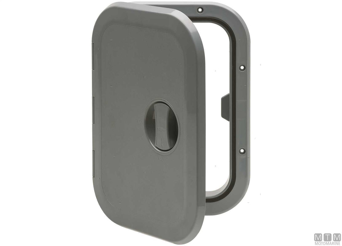 Walkable deck hatch in ABS, grey, size S 270x373 mm - original photo Motomarine Srl