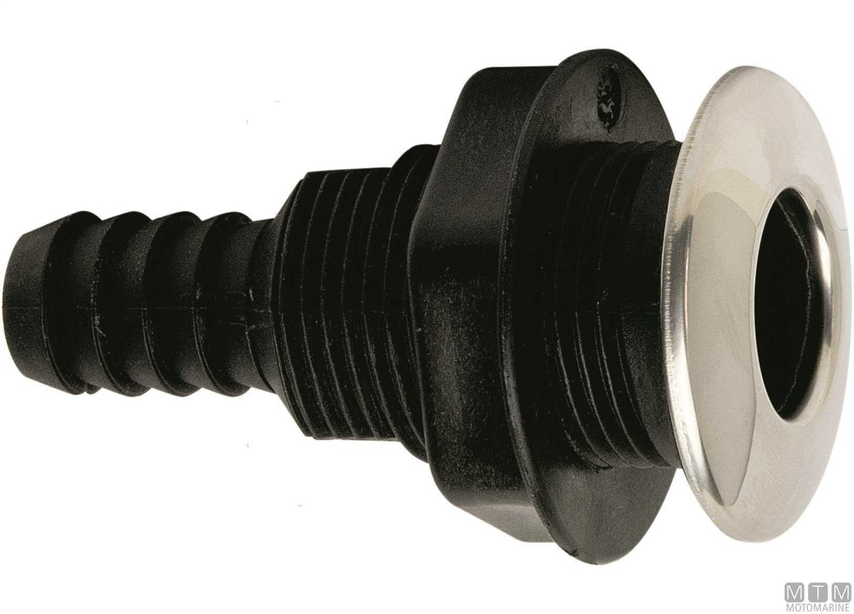 Black scupper stainless steel CAP Ø25 mm - original photo Motomarine Srl