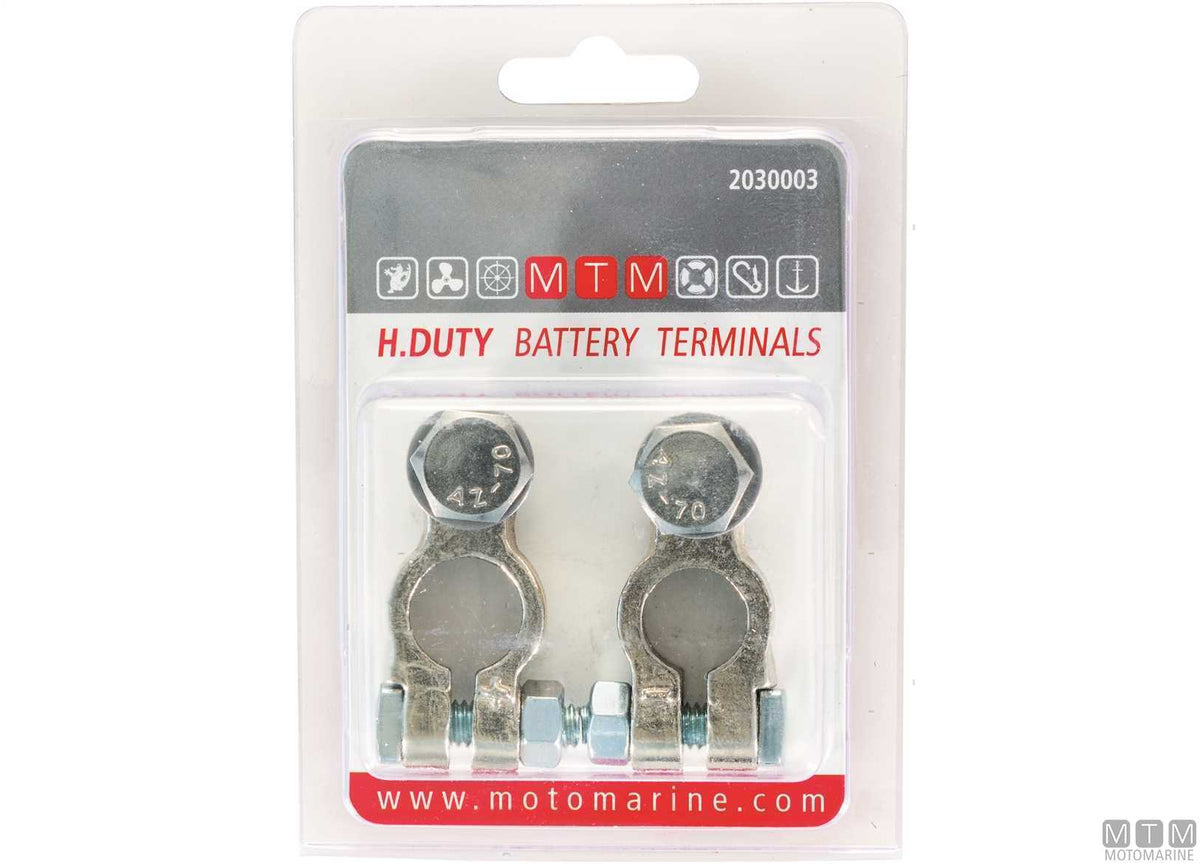 Brass Battery Terminals Blister Pack with Stainless Steel Screws - original photo Motomarine Srl