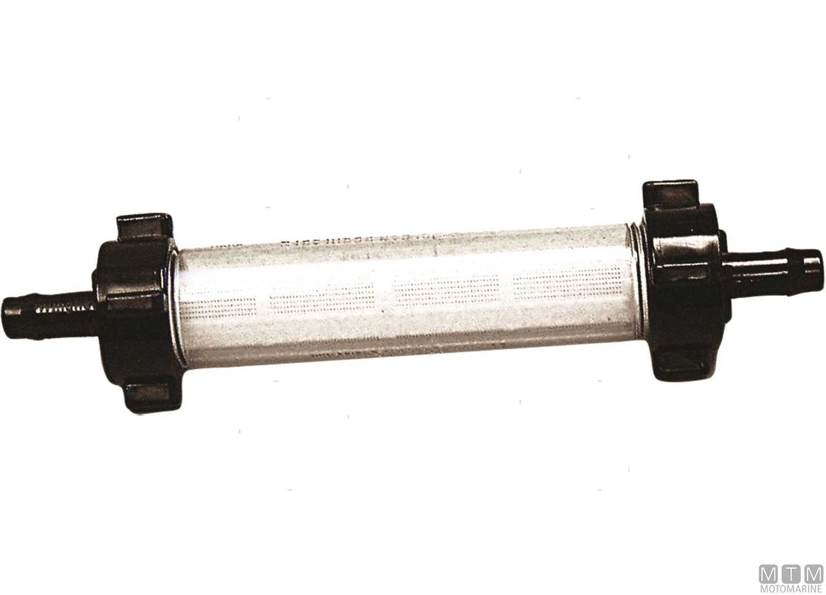 Johnson in-line water filter with Ø13 mm hose fitting - original photo Motomarine Srl