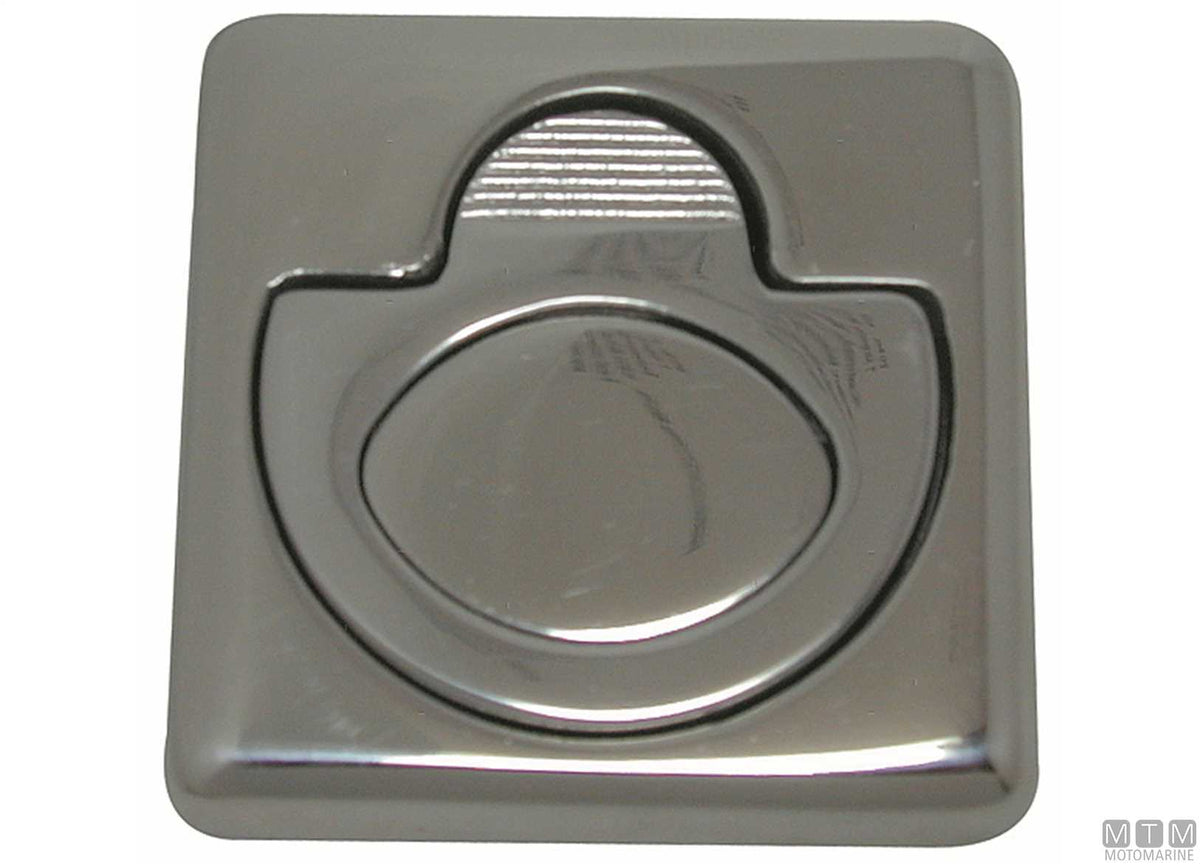 Flush round recessed handle Ø50 mm in stainless steel - original photo Motomarine Srl