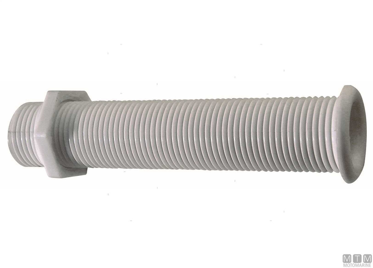 Black long through-hull fitting for Ø25 mm plugs - original photo Motomarine Srl