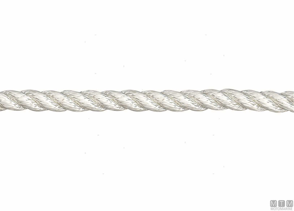 3-Strand Mooring Line White Polyester Ø30 mm 100 m - original photo Motomarine Srl