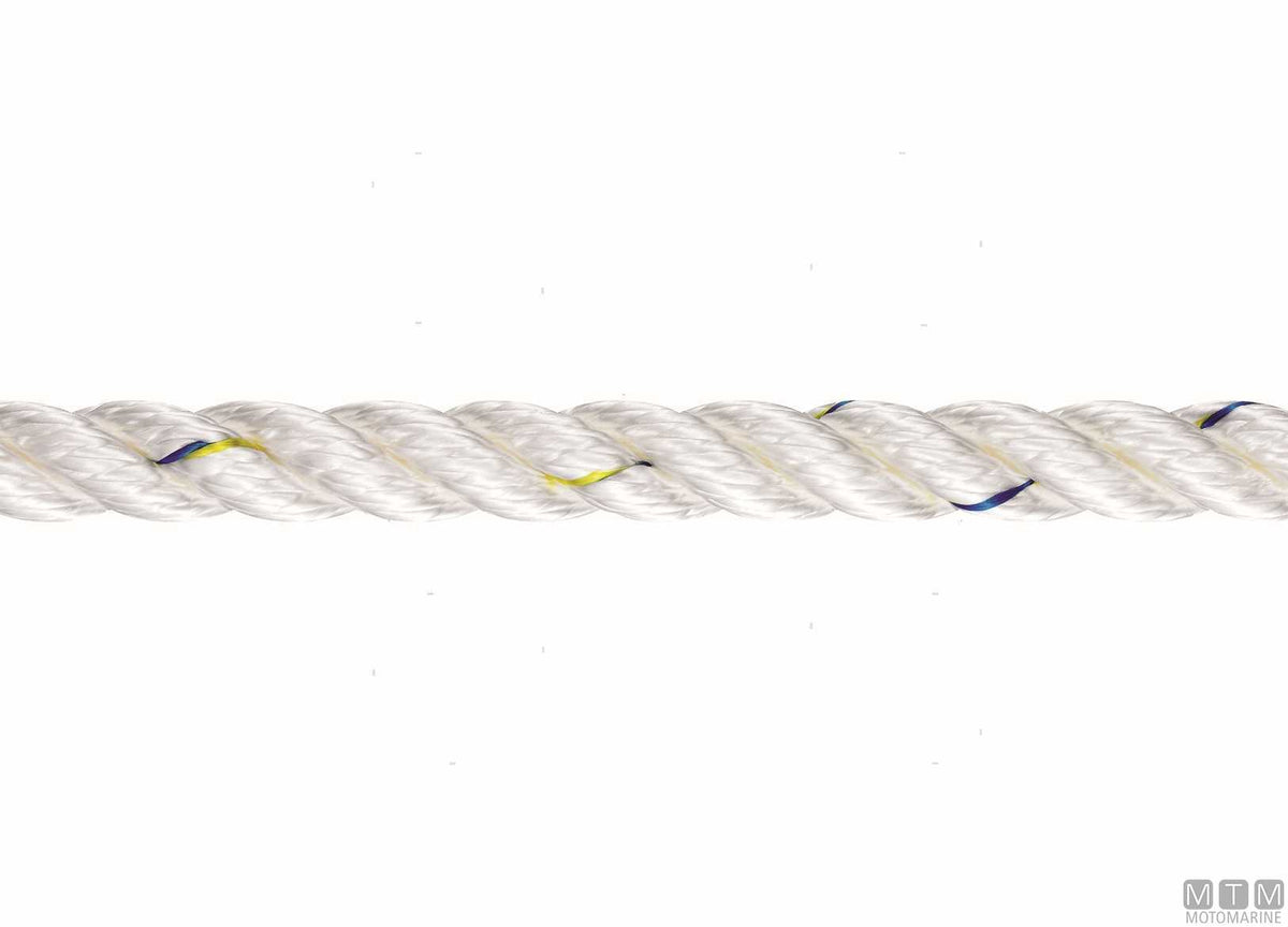 Liros white 3-strand mooring rope in polyamide Ø8 mm 200 m - original photo Motomarine Srl
