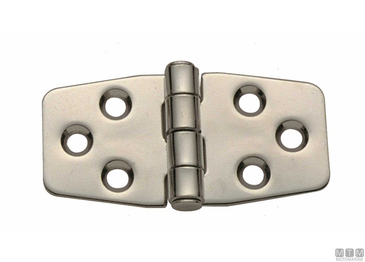 Biscuit hinge, center pin, 43x76 mm, in stainless steel 316 - original photo Motomarine Srl