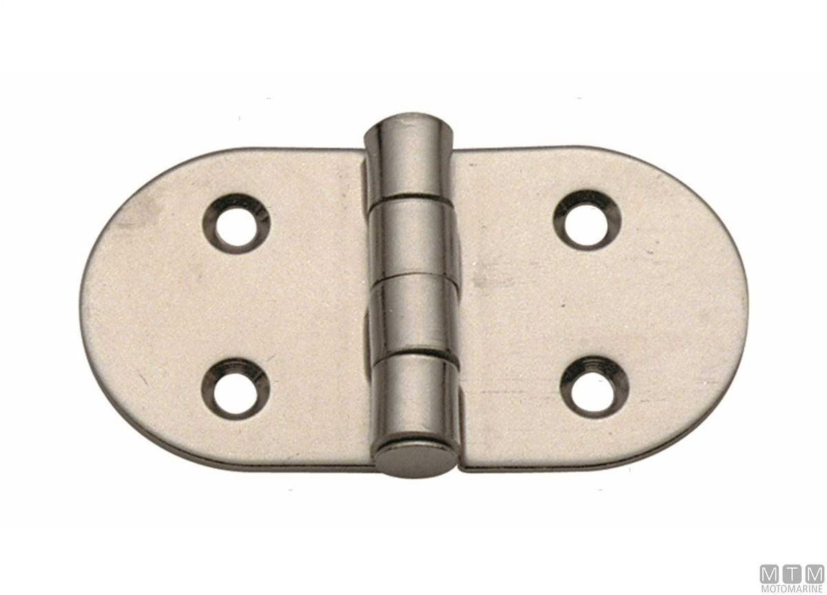 Oval wing hinge, lower pin, 39x74 mm, in stainless steel 316 - original photo Motomarine Srl