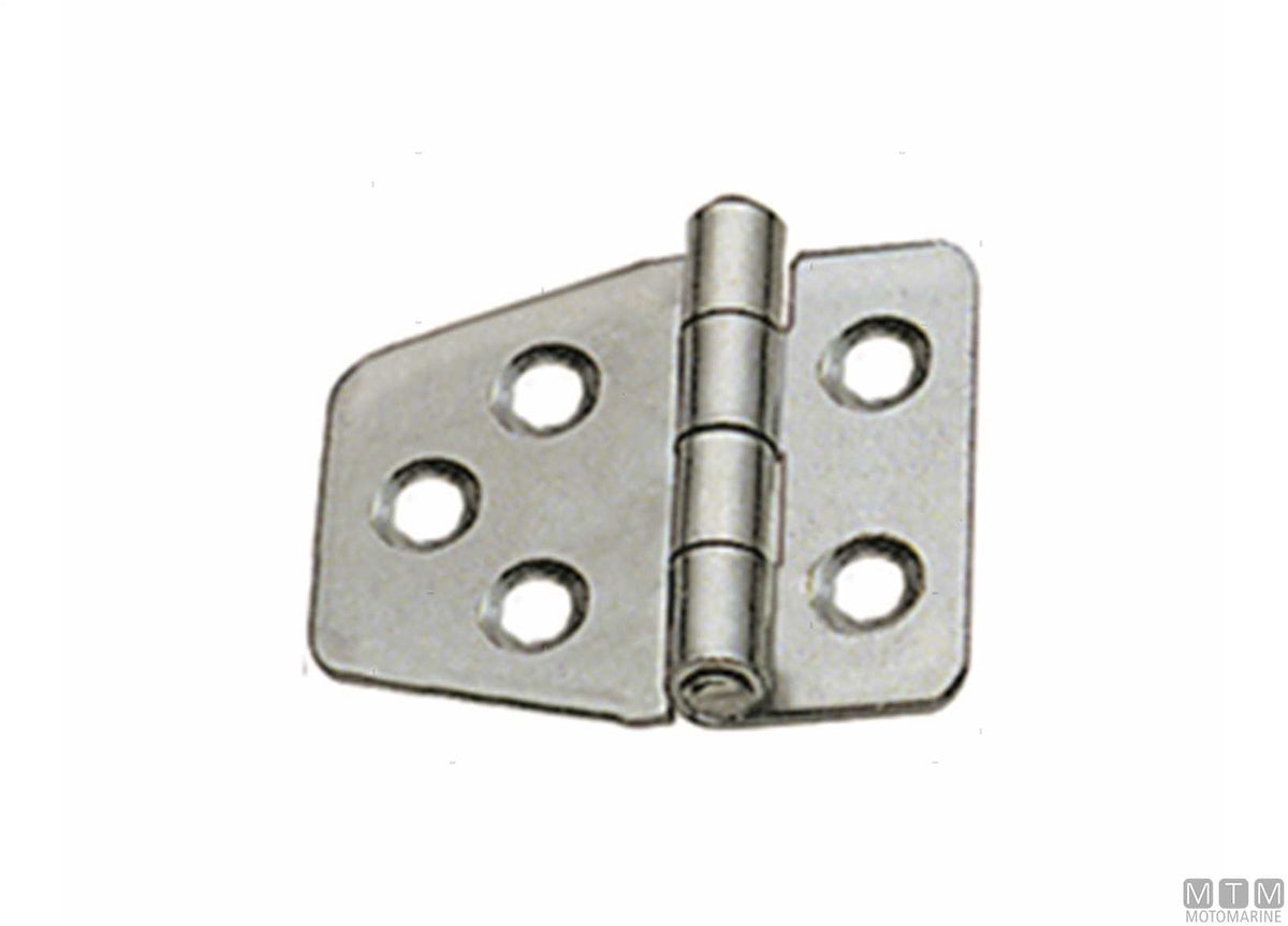 Asymmetric hinge, lower pin, 40x59 mm, 316 stainless steel - original photo Motomarine Srl