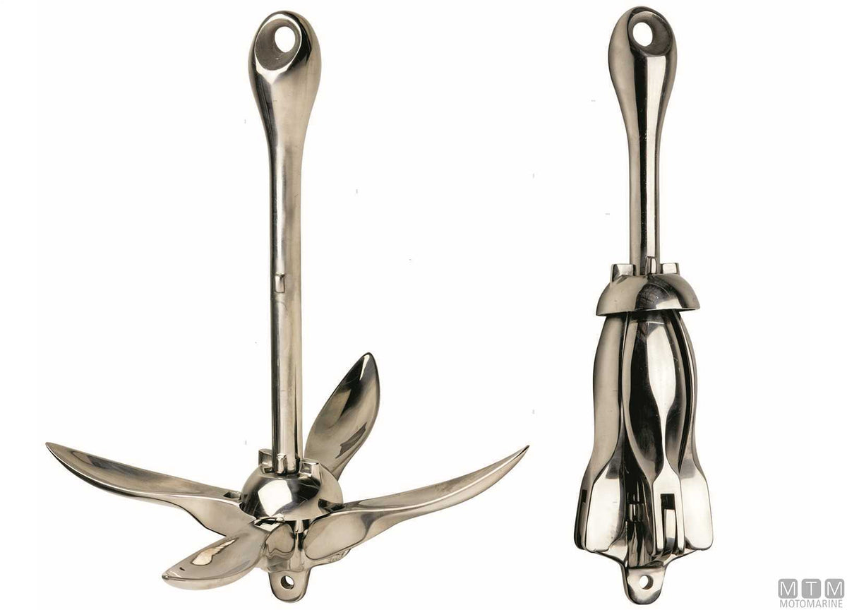 Folding anchor 4 kg, stainless steel 316 - original photo Motomarine Srl