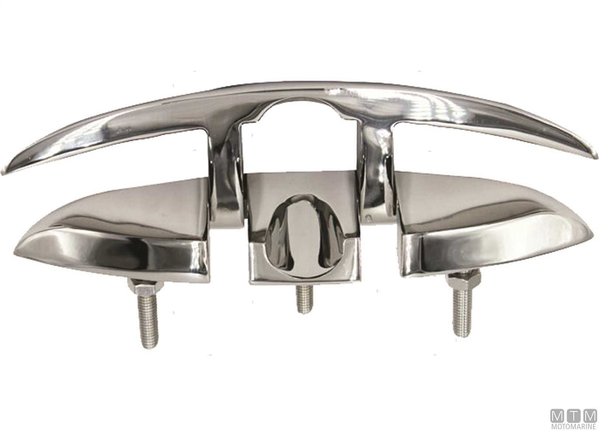 Folding flush cleat 120 mm in AISI 316 stainless steel - original photo Motomarine Srl